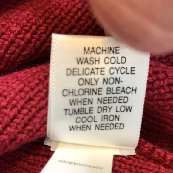 Croft Barrow Sweater Womens Red Woolen Embroidered Button Up Cardigan Size M - Picture 11 of 12